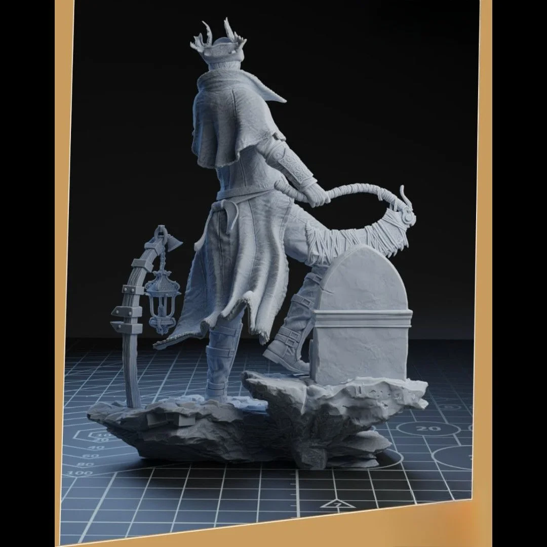 Gothic Dark Hunter 3D Printed GK Statue Vintage Hunter Miniature Tabletop Decor DIY Coloring Self-assembly Figurine Sculpture