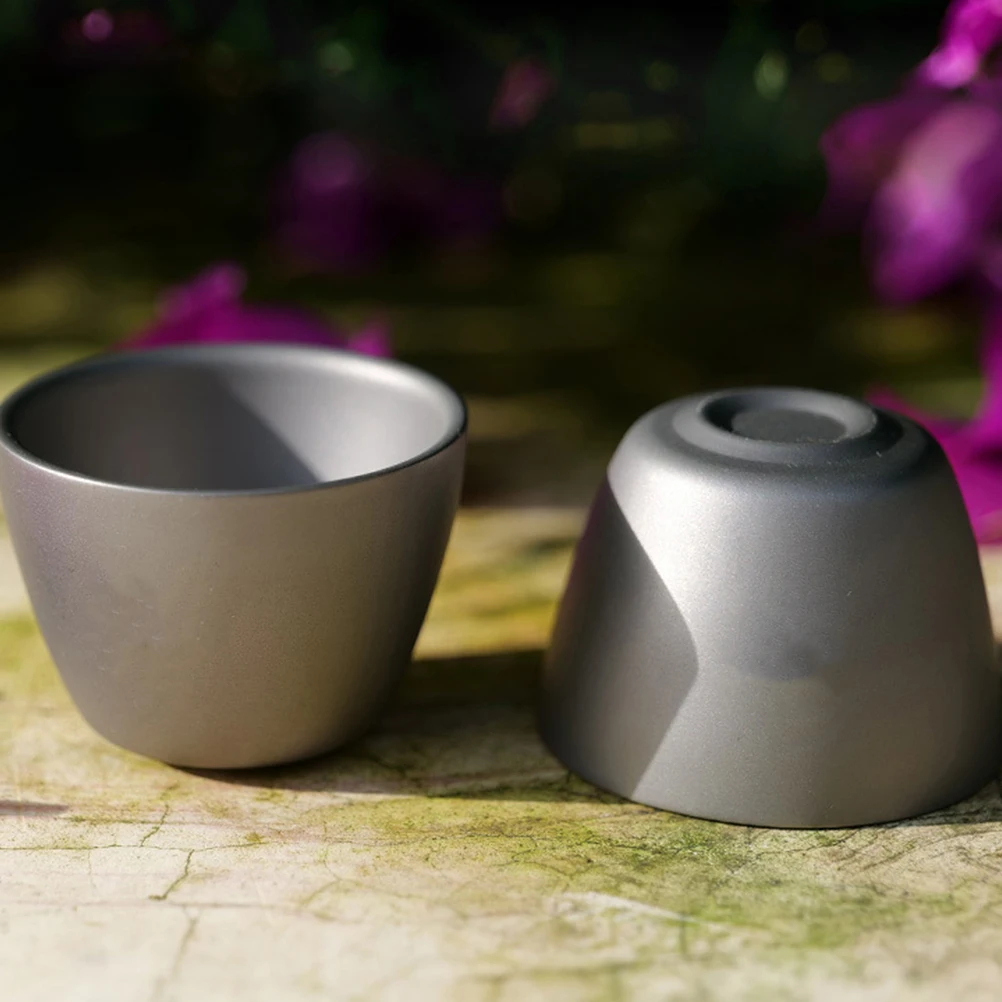 

Titanium Picnic Cup Practical Home Shop Hotel Use Durable Material Juice Coffee Tea Serving Gift Stable Base Titanium Picnic Cup