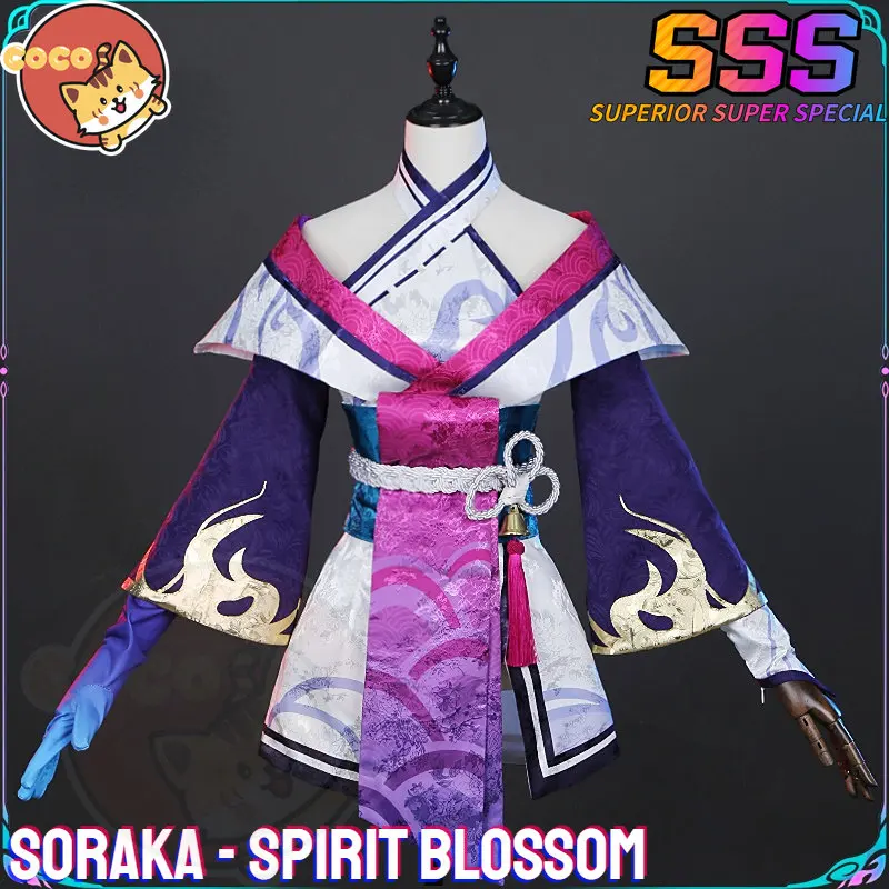 CoCos-SSS Game LOL Soraka Spirit Blossom Cosplay Costume Game Cos LOL Cosplay Seer Soraka Costume and Cosplay Wig