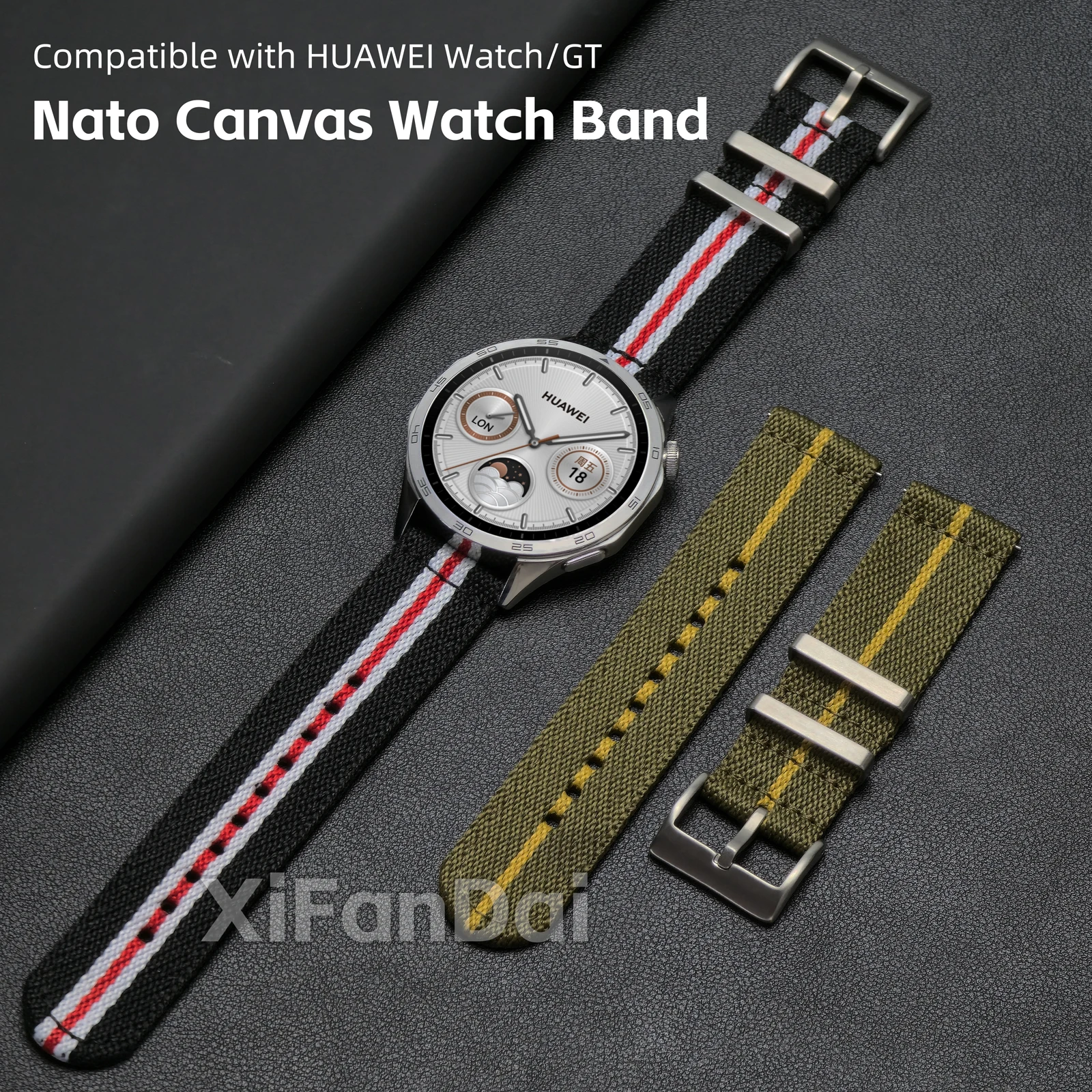 Nato Strap Nylon - Cocok untuk tali jam Huawei watch4pro,