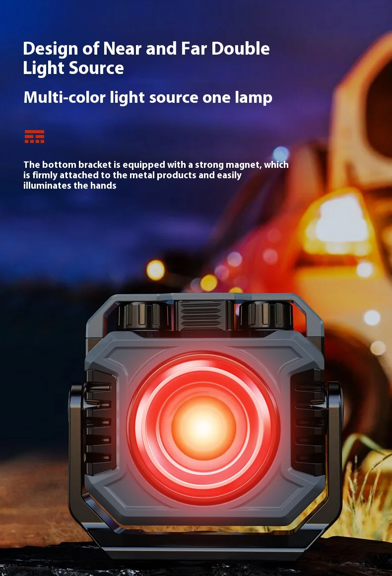 Mini Magnetisches Arbeitslicht Multifunktions Wiederaufladbare Tragbare COB Taschenlampe 5000 mAh Camping Taschenlampe Flutlicht Eingebaut 26650 – Detail 12