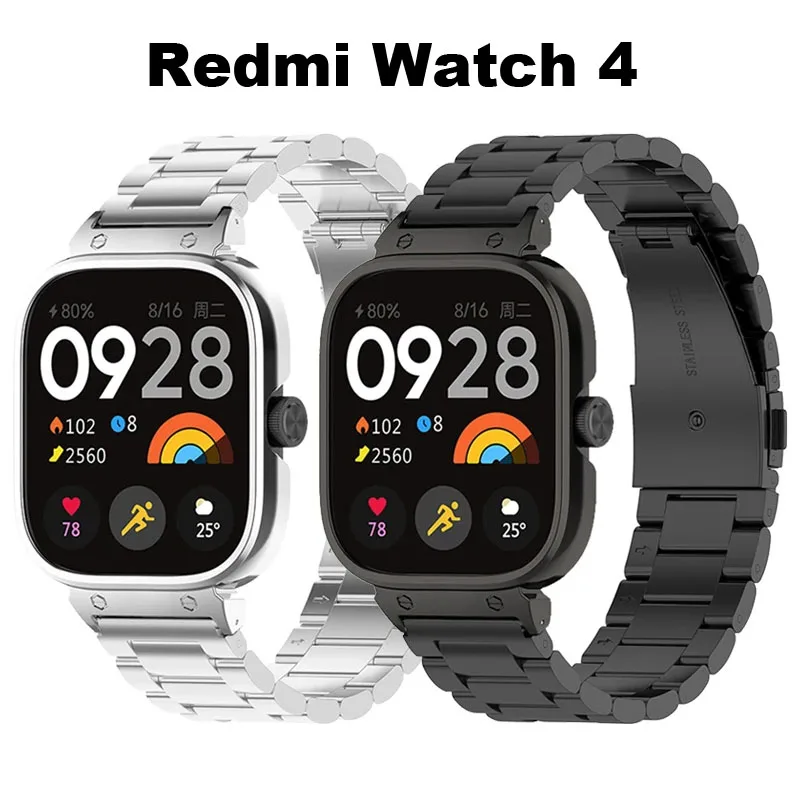 Pulseira de aço inoxidável para relógio Xiaomi Redmi, cinta ativa, 2 Lite Pulseira, Mi Watch Lite, Milanese, 4 3