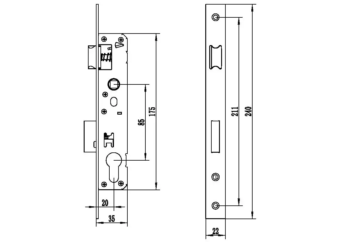 Series Single & Multipoint Aluminum Alloy Indoor Wooden Door Lock Body Lockset Accessories, Cylinder Lock & Aluminum Alloy Door