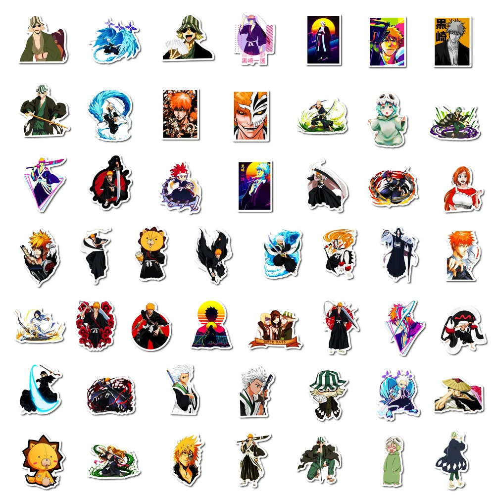 10/30/50PCS Cool Anime Cartoon BLEACH Stickers Toy Decals PVC Waterproof DIY Phone Guitar Notebook Car Kids Graffiti Sticker