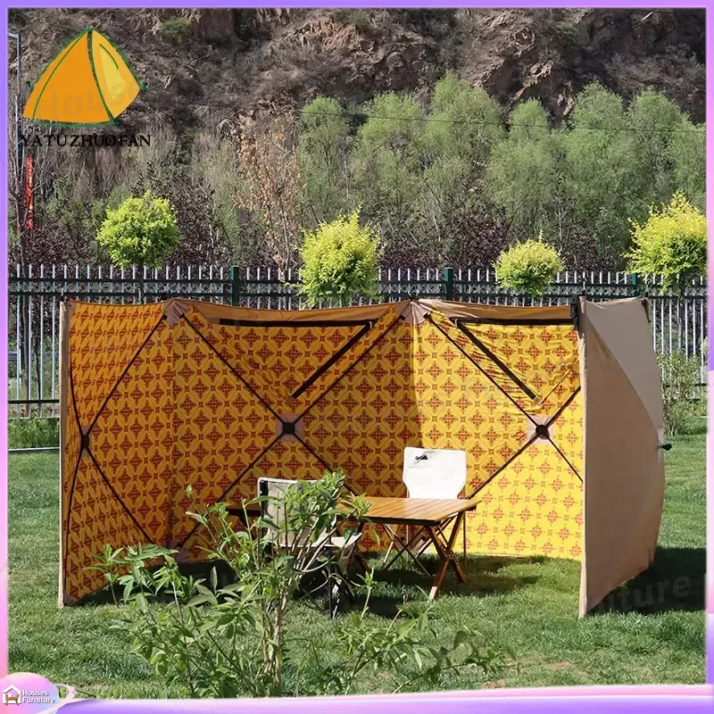 Custom Outdoor Camping Screen Windshield Arabic Style Pattern Desert Yard Fence Privacy Shield Wall for Middle East Garden