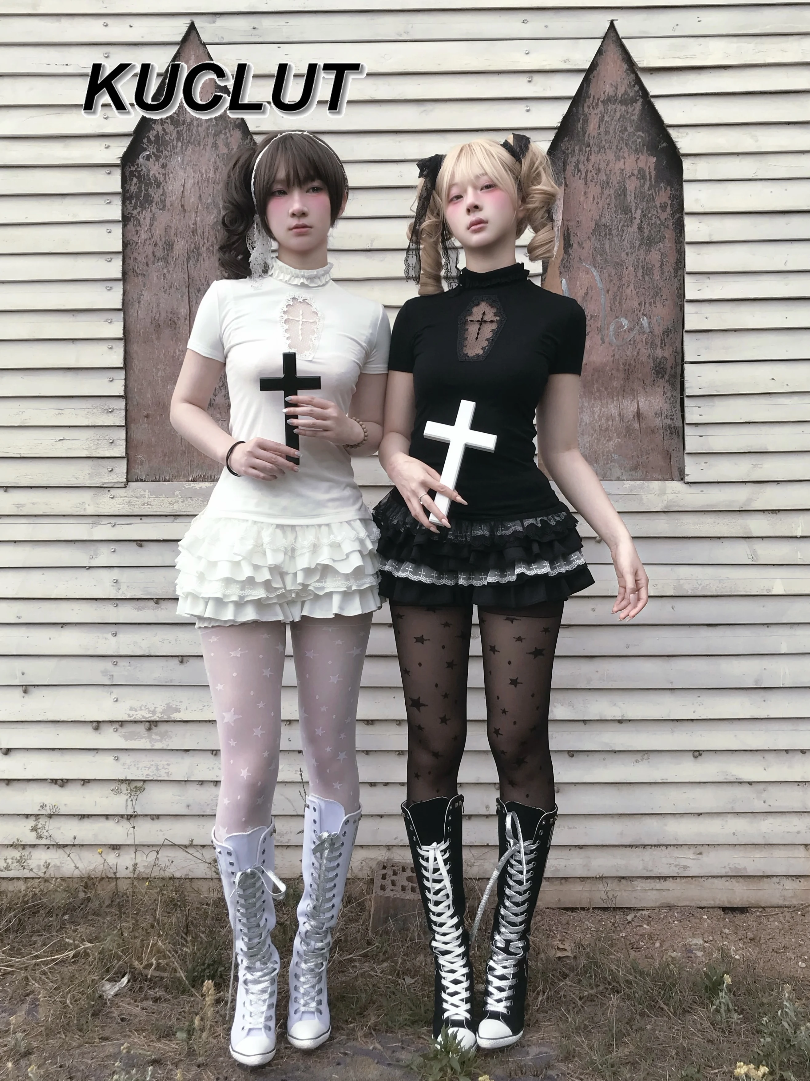 고스 Y2K 스타일 홀터넥 여성 캐주얼 티셔츠 서브컬쳐 패션 여름 여성용 탑 캐주얼 티셔츠 단색 빈티지 티셔츠