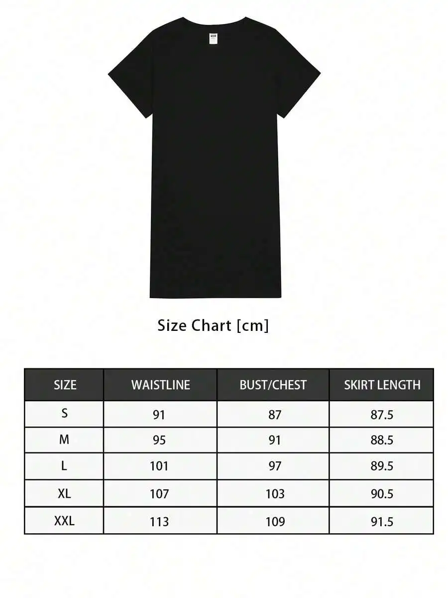 

Black Short Sleeve Nightgown For Women Soft Polyester Sleepwear Relaxed Fit Home Loungewear