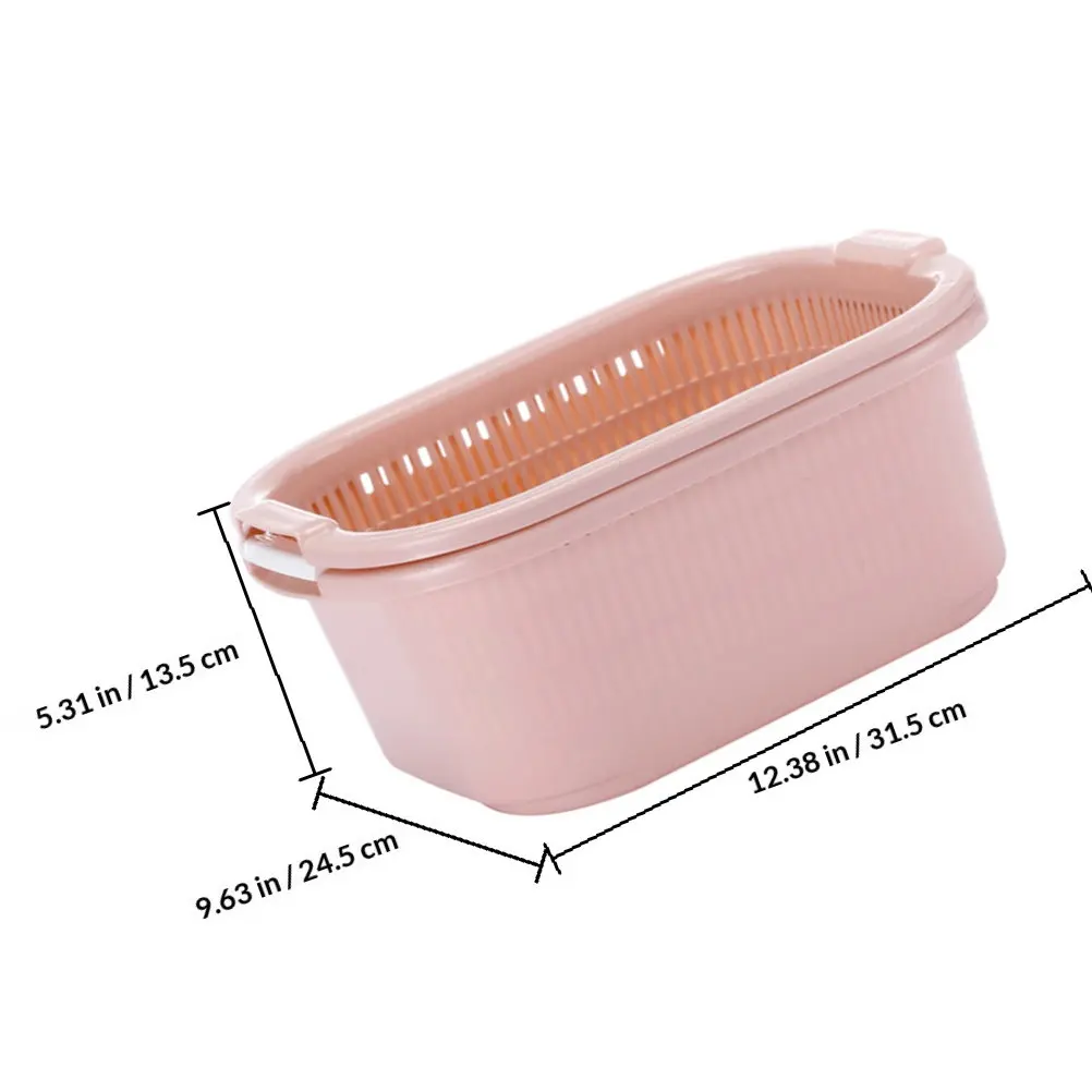 1Set Premium PP Double Layer Drain Basket Fruit Vegetable Washing Storage Holder Quick Dry Smooth Edge Kitchen Accessory Fruit