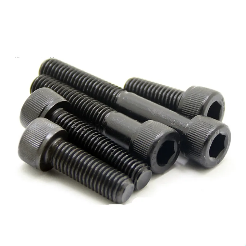 5/10/50pcs M1.6 M2 M2.5 M3 M4 M5 M6 M8 Black Grade 12.9 Steel DIN912 Hexagon Hex Socket Cap Allen Head Bolt Screw Length 2-80mm