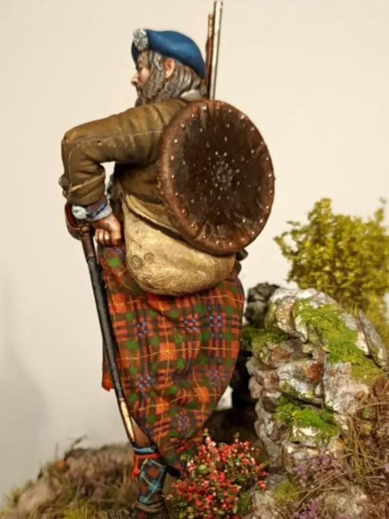 1/24 75mm Scale Resin Figure Model Kit Ancient Soldier Scottish Jacobite Miniature Diorama Unassembled Unpainted Free Shipping