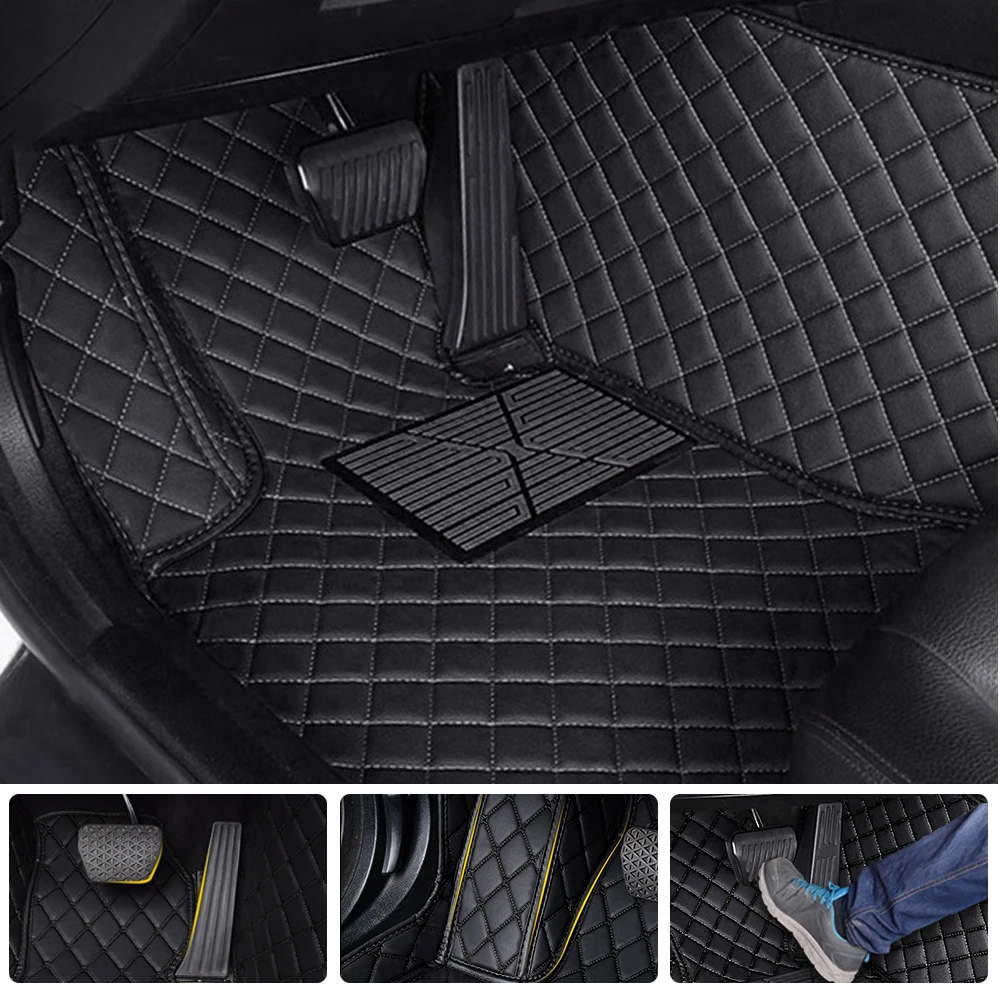 حصيرة أرضية السيارة لميتسوبيشي لباجيرو مونتيرو شوغون V93 2010-2019 مع ملحقات داخلية مضادة للانزلاق باللون الأسود