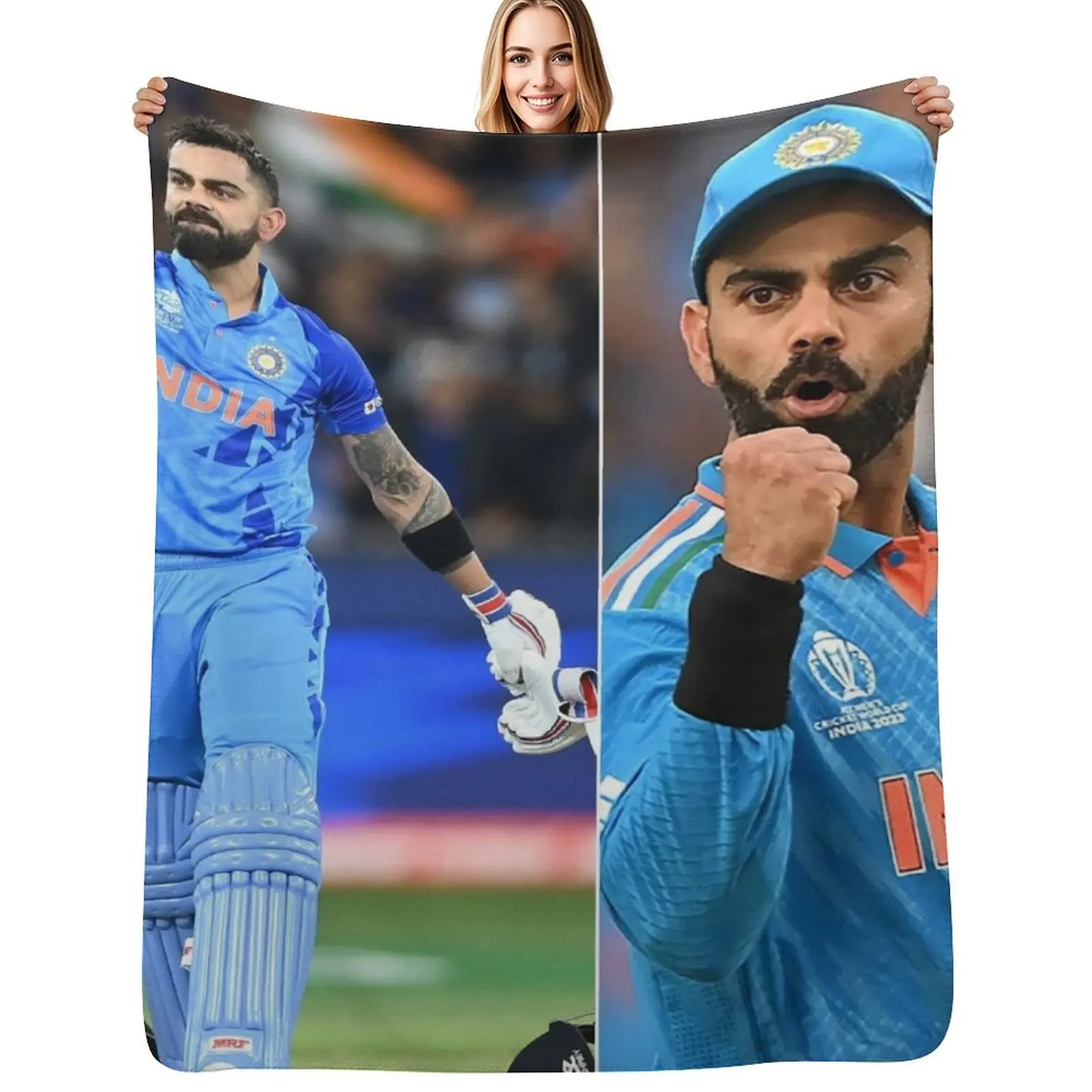 

virat kohli Throw Blanket Plush Fuzzy Cozy Blanket for Couch Sofa