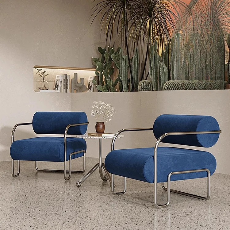Leisure single chair milk tea shop cafe reception table and chair combination
