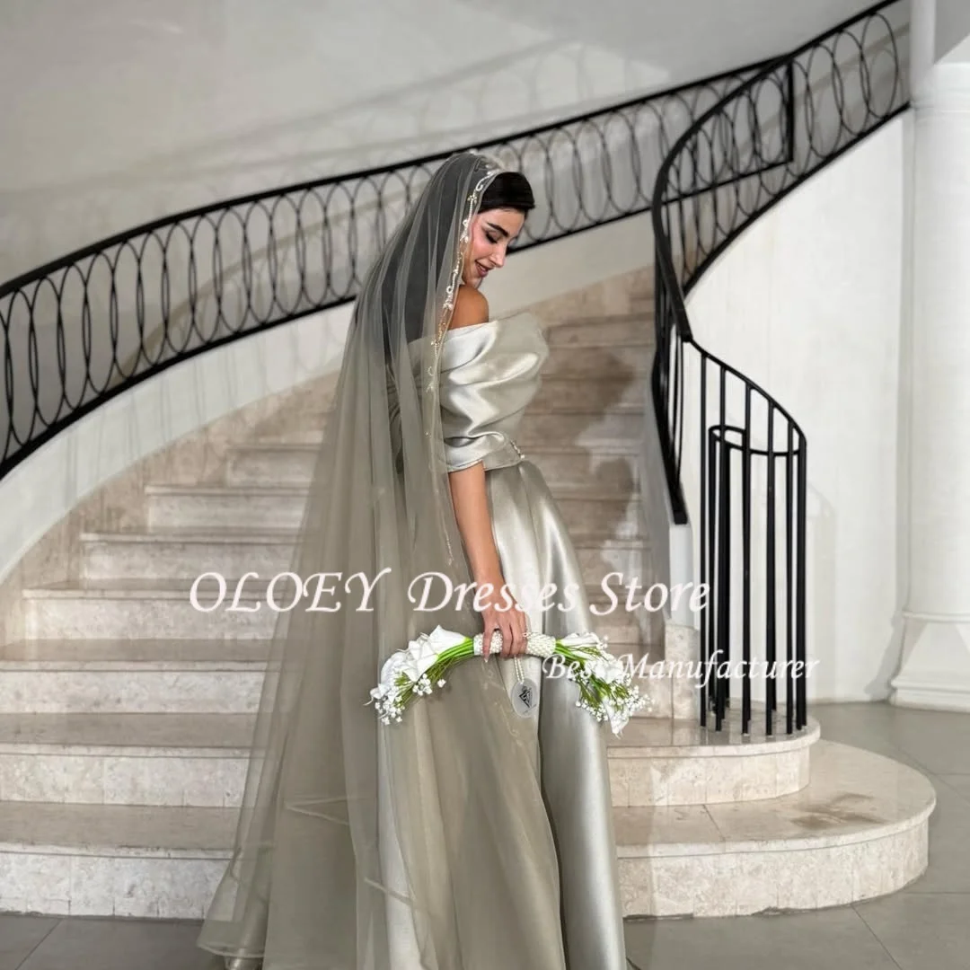فساتين سهرة رائعة من OLOEY مطرزة بالخرز في المملكة العربية السعودية مناسبة رسمية بأكمام قصيرة فستان حفلة موسيقية من فيستدوس دي فييستا نوش مخصص