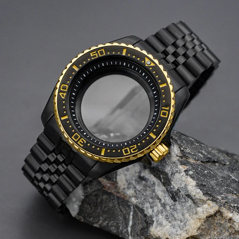 Design SKX007 Watch Black Case and Bracelet Fit NH35 NH36 7S 4R Movement Sapphire Glass 100M Waterproof Watch Case Stainless