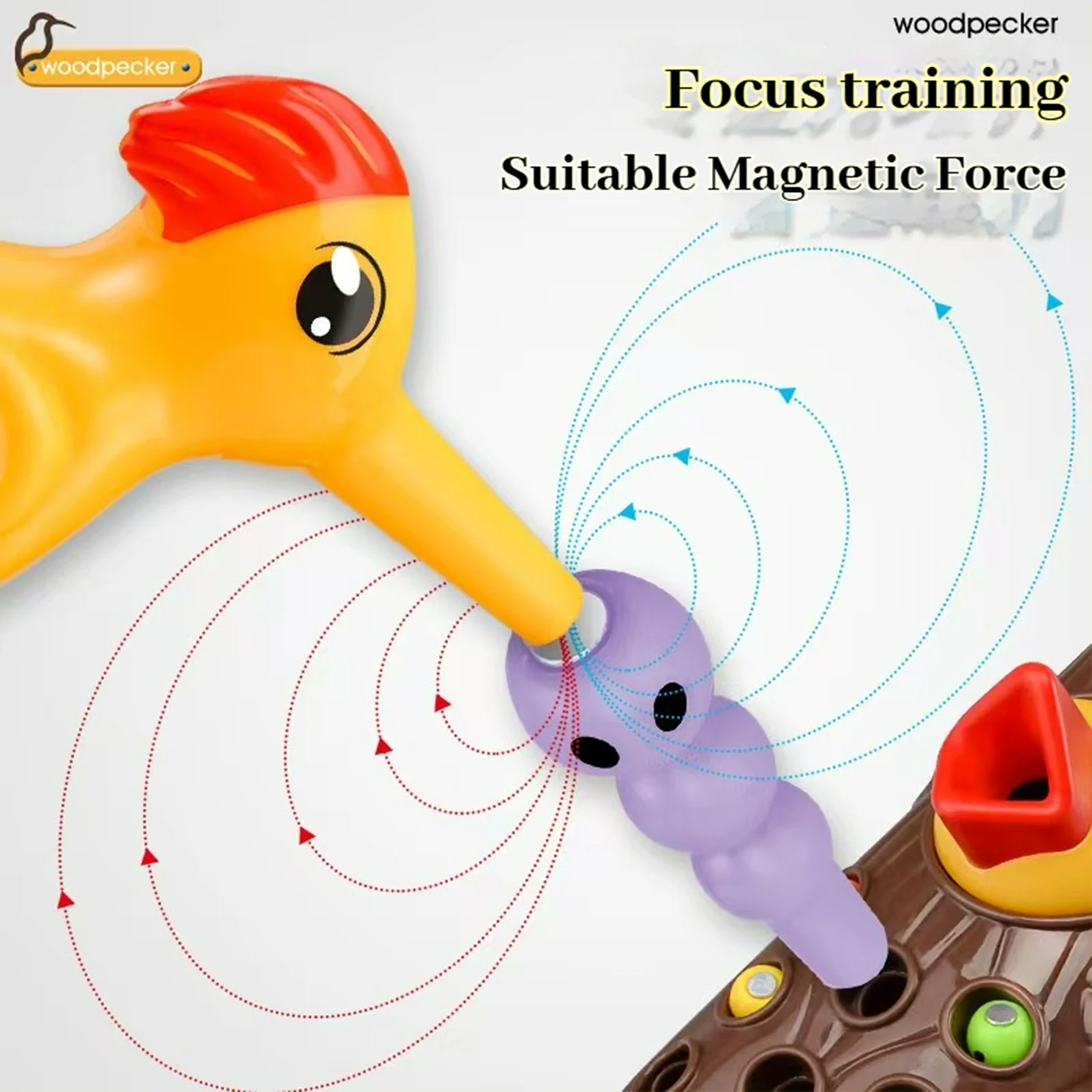キツツキのおもちゃ 釣り 昆虫を捕まえる 小動物 鳥 磁気おもちゃ 赤ちゃんの早期教育トレーニング エクササイズ モンテッソーリおもちゃ