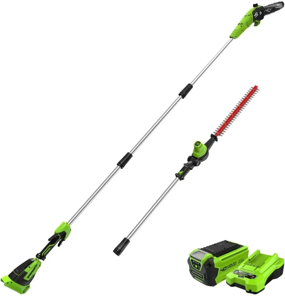 

40V 10" Brushless Pole Saw + Pole Hedge Combo, 2.5Ah Battery and Charger Included