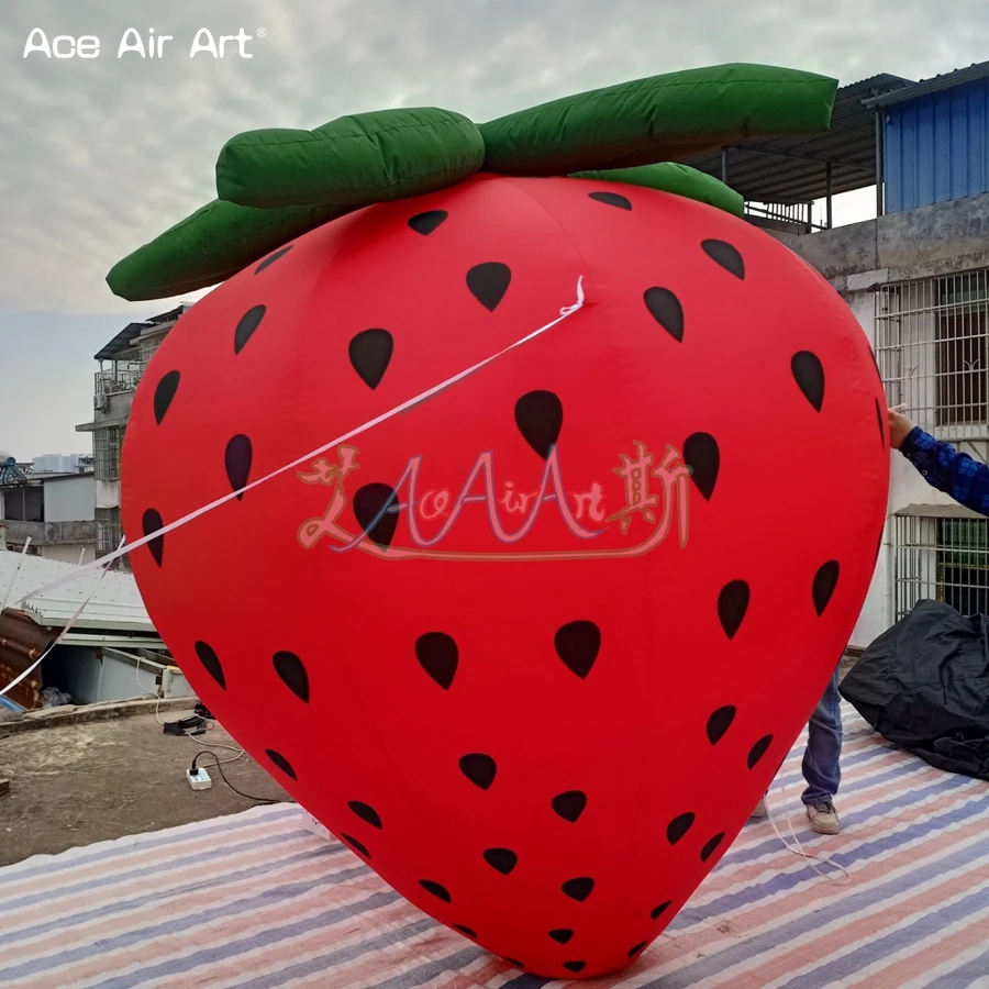 Customized Big Advertising Balloon Inflatable Strawberry Fruit Model For Outdoor Event