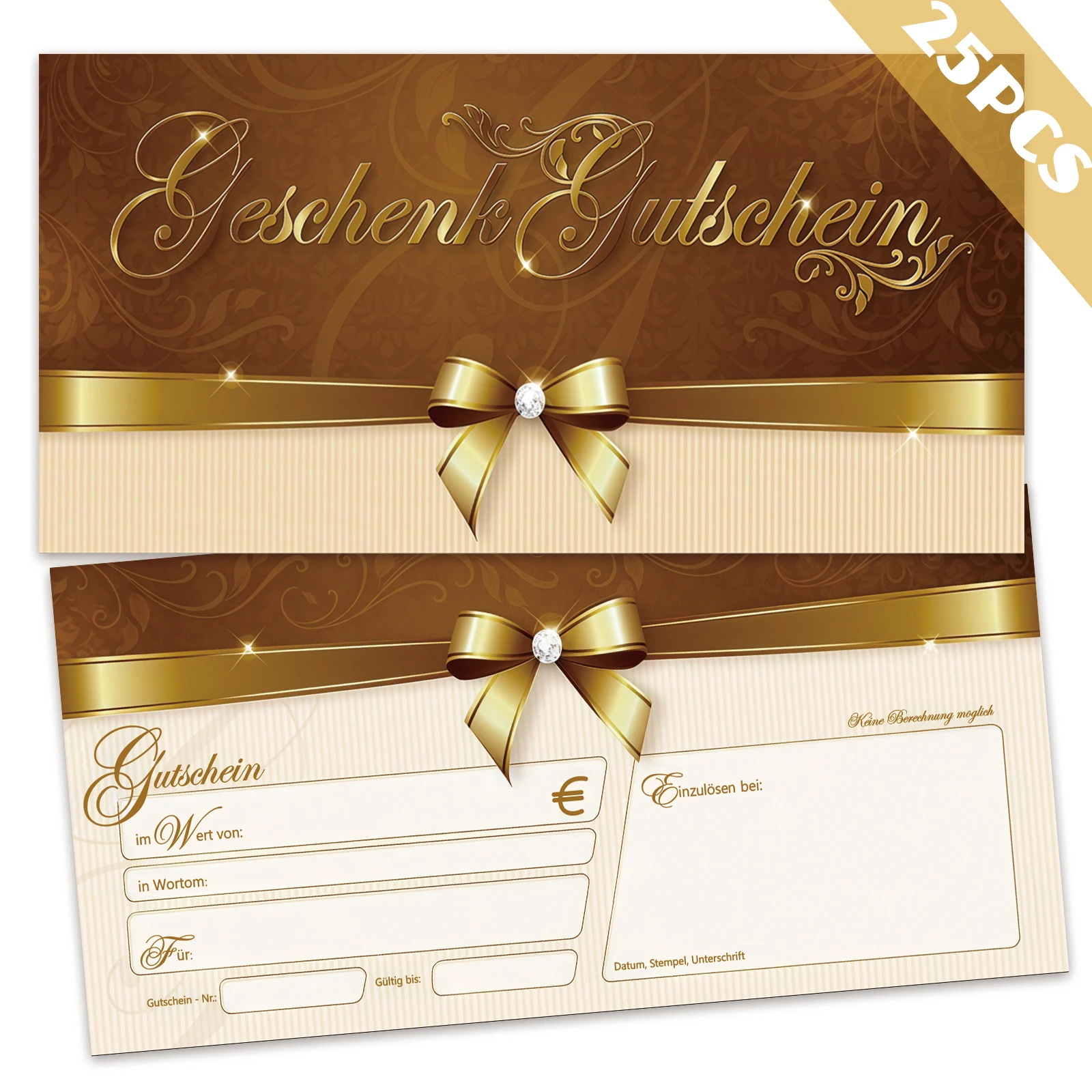 25 Stück Universal-Kunden-Rabattgutscheine müssen nur den Wert und Stempel eingeben, geeignet für verschiedene Unternehmen wie Restau