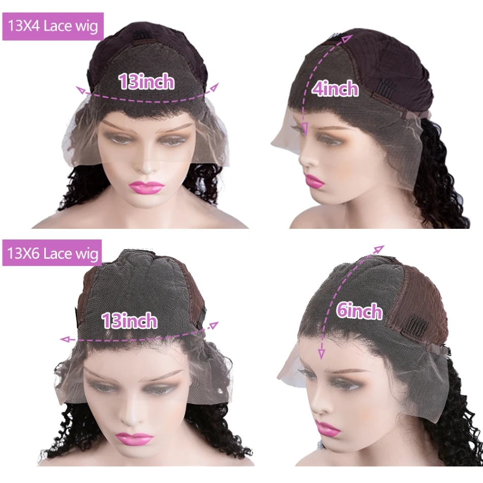 40 Inch Deep Wave 13x4 HD Transparent Lace Frontal 100% Human Hair Wigs 13x6 Lace Frontal Wigs 250 Density Curly Wigs For Women image 6