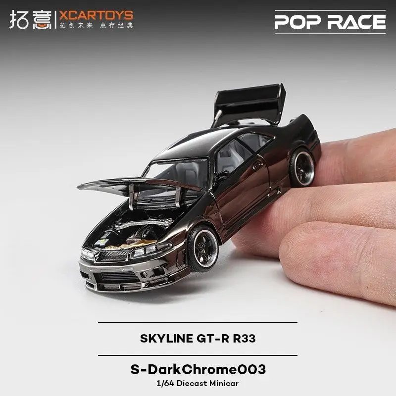 Xcartoys POPRACE 1 64 Scale Alloy Nissan Skyline GTR R33 God of War Super Car Model Static Display Ornament for Collection