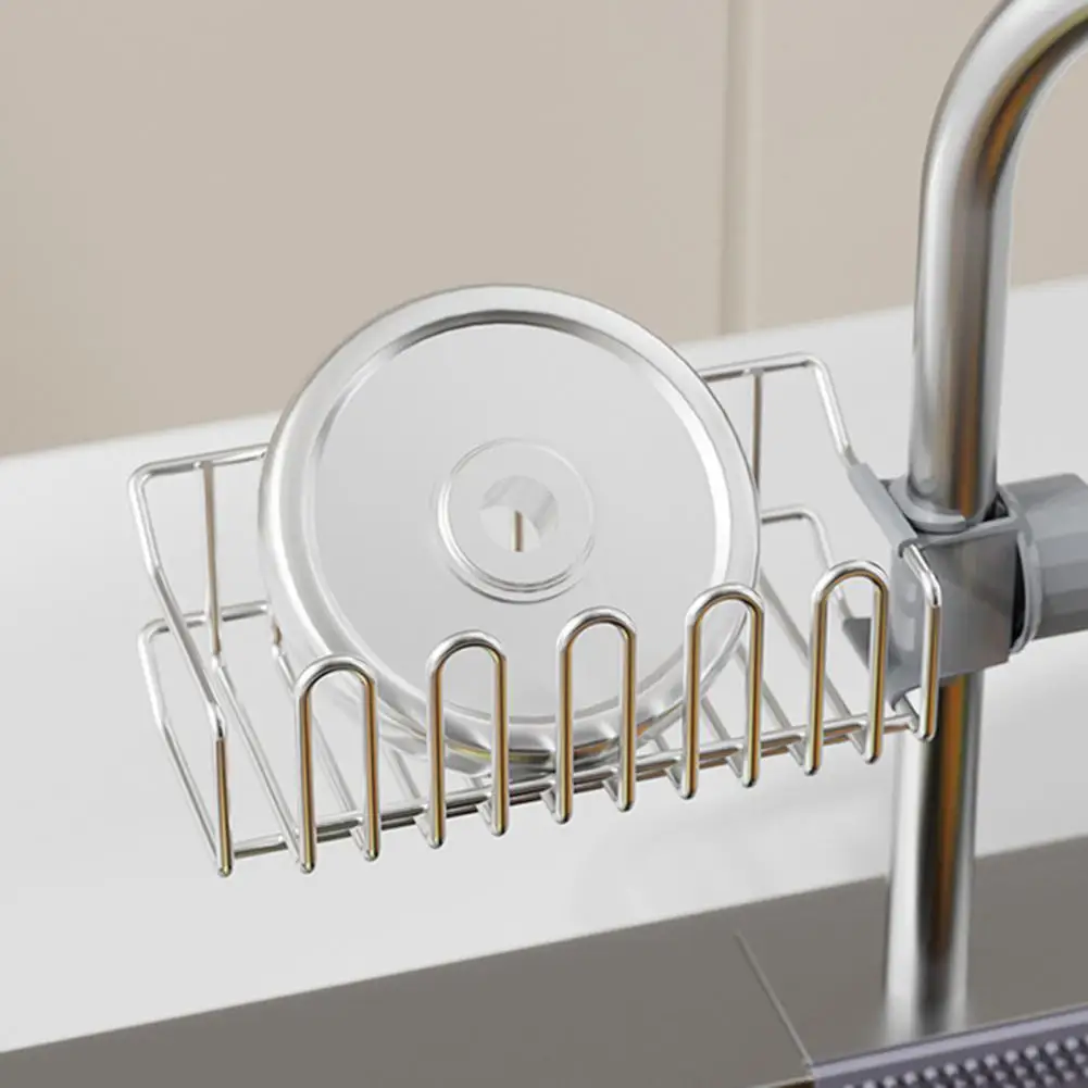 Rust-free Kitchen Organizer Kitchen Sink Faucet Organizer with Ventilated Design Hook Corrosion Resistant Storage for Kitchen