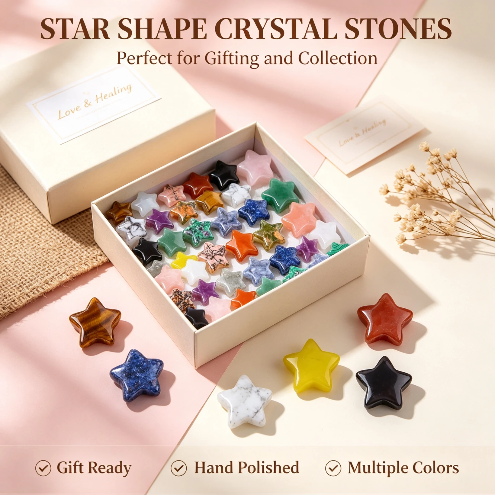 DIXSG Gemstone 5/10/20pcs Crystal Star Shape Mineral Specimen, Natural Stone, Gemstone, Agate, Home Decoration