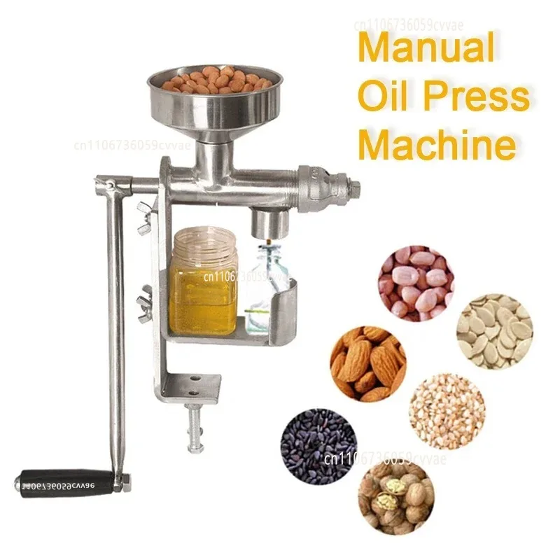 Manual Oil Press Machine Stainless Steel Hand-cranked Oil Press Household Small 304 Stainless Steel Olive  Peanut  Juicer
