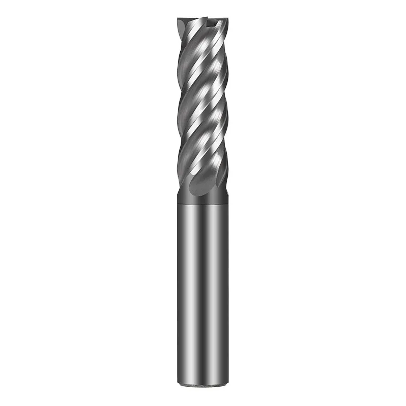 HRC70 4 Flute Carbide End Mill Long Length Tungsten Steel Milling Cutter CNC Stainless Steel Roughing Flat Cutter