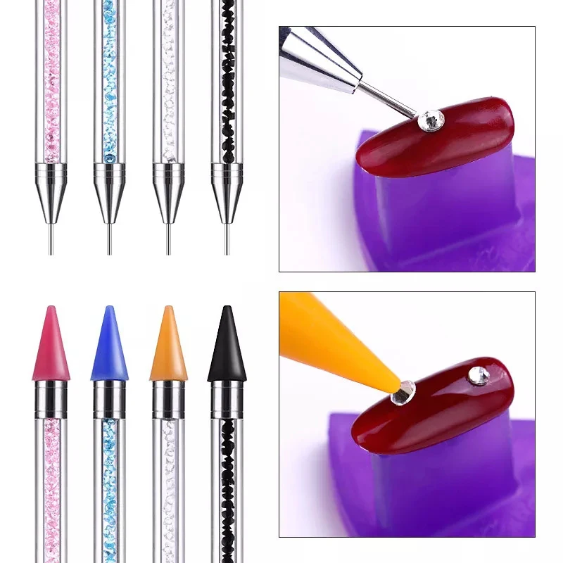 1PCS Rhinestones Gems Picking Many Colors Crystal Wax Pencil Pen Picker Clothing Decoration Tool B3840