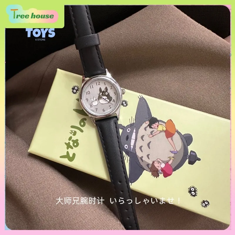 Japanese Classic Anime "Kiki's Delivery Service" Hayao Miyazaki Collaboration Merchandise Watch, Totoro Leather Strap Round Dial view 5