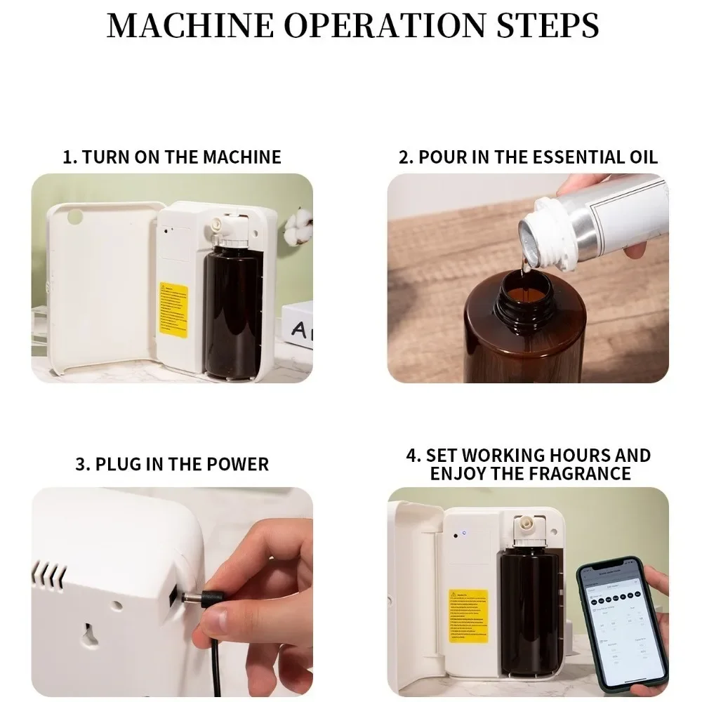 Dyfuzor zapachowy 500ML Dyfuzor olejków eterycznych Bluetooth do pokoju domowego Zapach HVAC Elektryczny aromatyczny odświeżacz powietrza Oasis