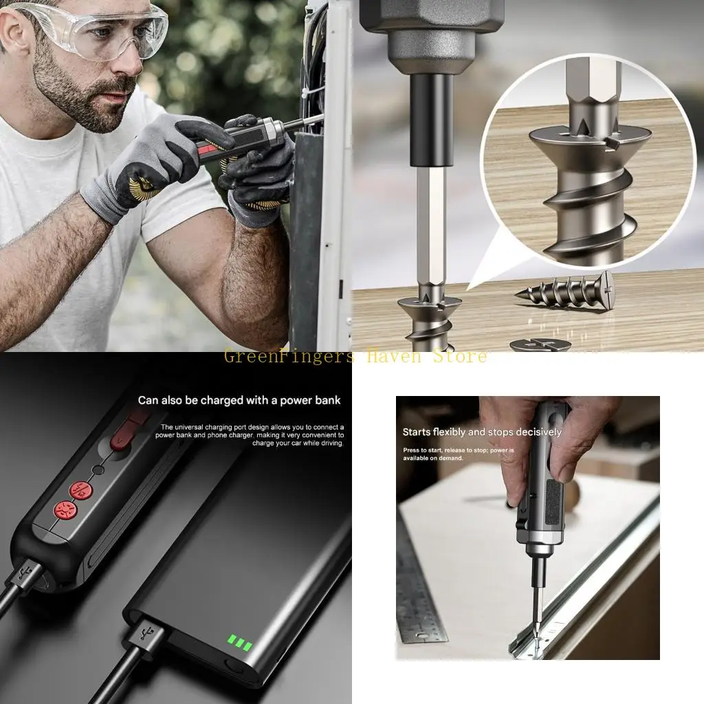 F68D 15Nm Torque Cordless Screwdriver Fast Charging Battery Nonslip Grip Tool