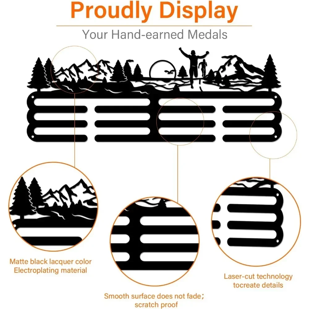행어 공원 달리기 벽걸이 메달 거치대, 산 나무 걸이식 메달 랙, 수상 스포츠 리본 디스플레이