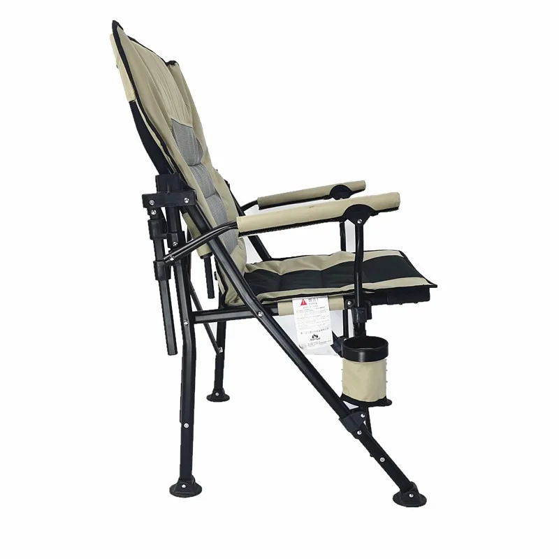 Adjustable Stainless Steel Folding Chair For Outdoor Leisure Large Height Thick Beach Backrest For Garden Camping Car Use Parks