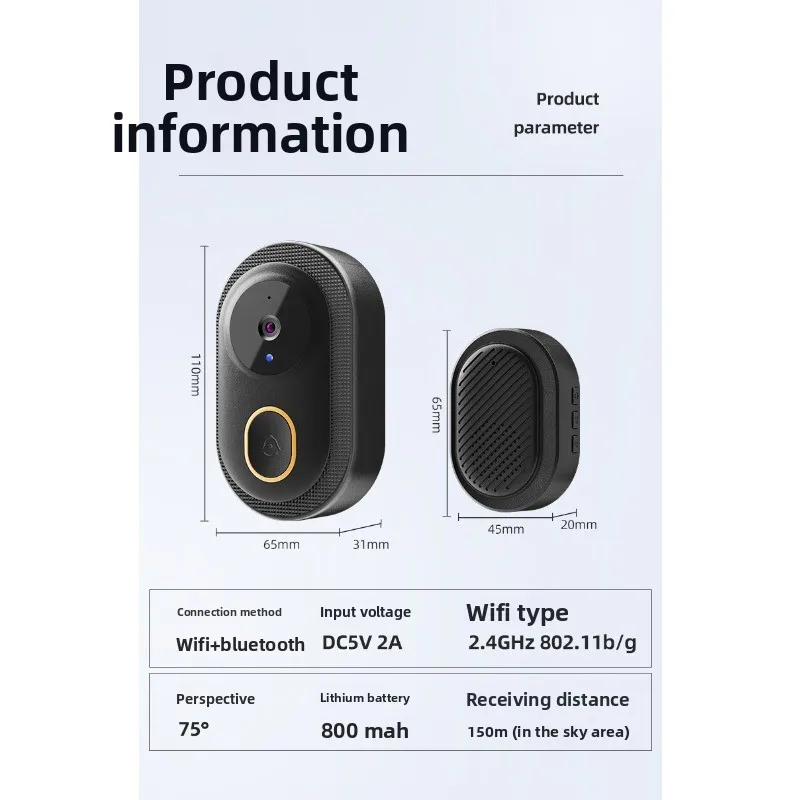 جديد أمن الوطن عن بعد جرس باب يتضمن شاشة عرض فيديو ذكي لاسلكي كشف الإنسان اتجاهين الاتصالات عالية الوضوح للرؤية الليلية