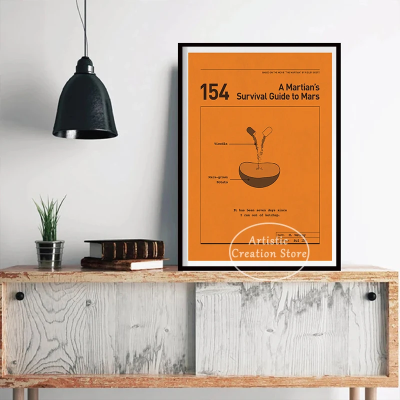 The Martian 2015  Minimalist Planting Potatoes Movie Posters Mark Watney Quotes Canvas Painting Prints Wall Picture Home Decor