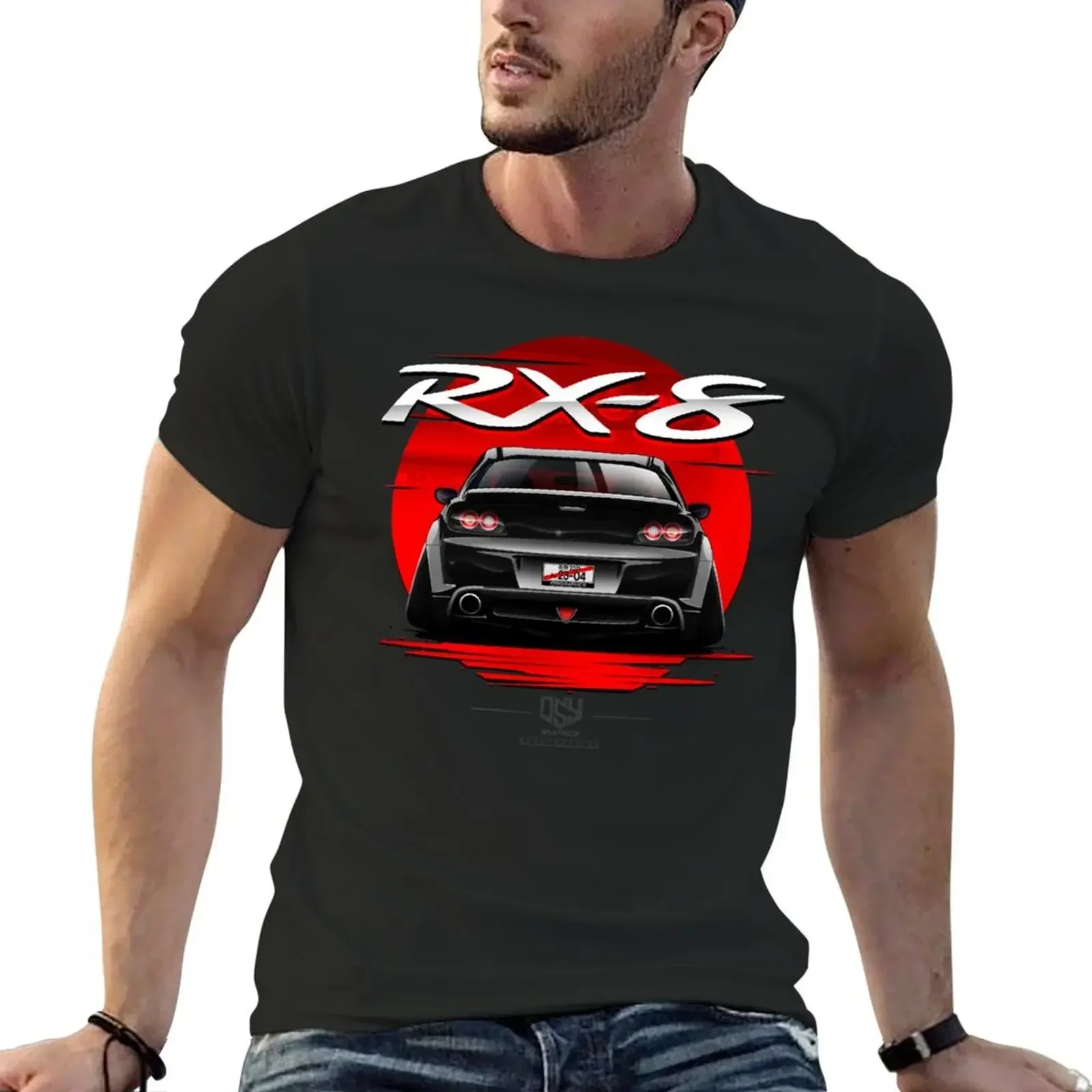 RX8 Rotary Slammed Wide Body (Black) T-Shirt tees quick-drying men clothes