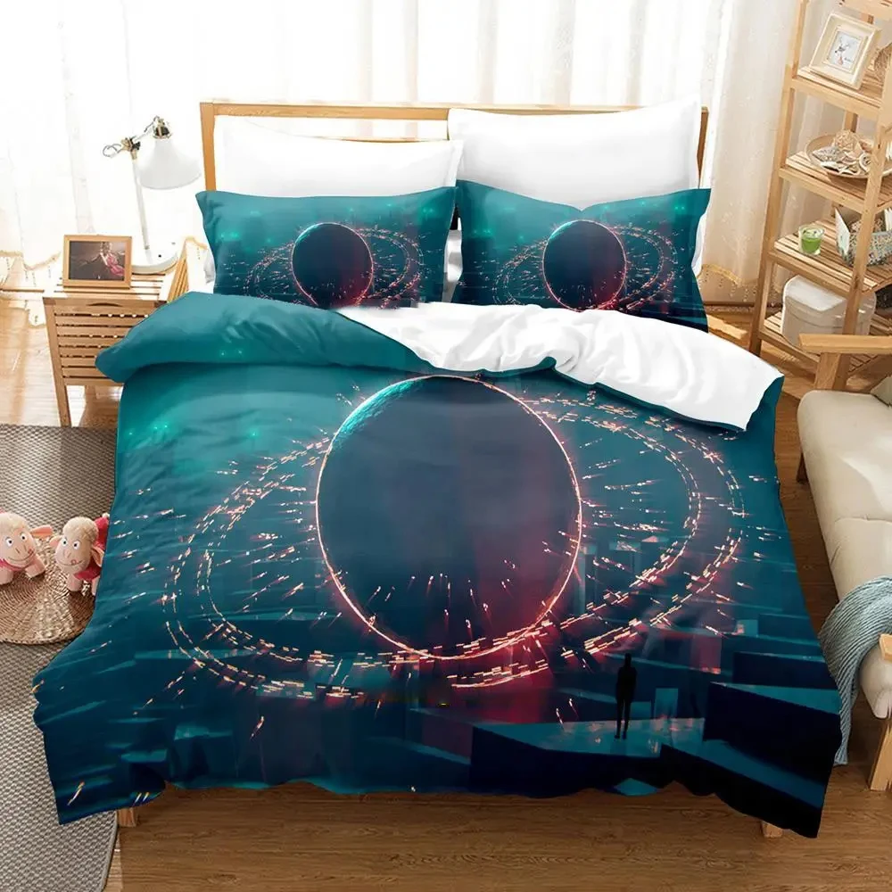 

3D Print Sci Fi Structure Bedding Set Duvet Cover Bed Set Quilt Cover Pillowcase Comforter king Queen Size Boys Adult Bedding