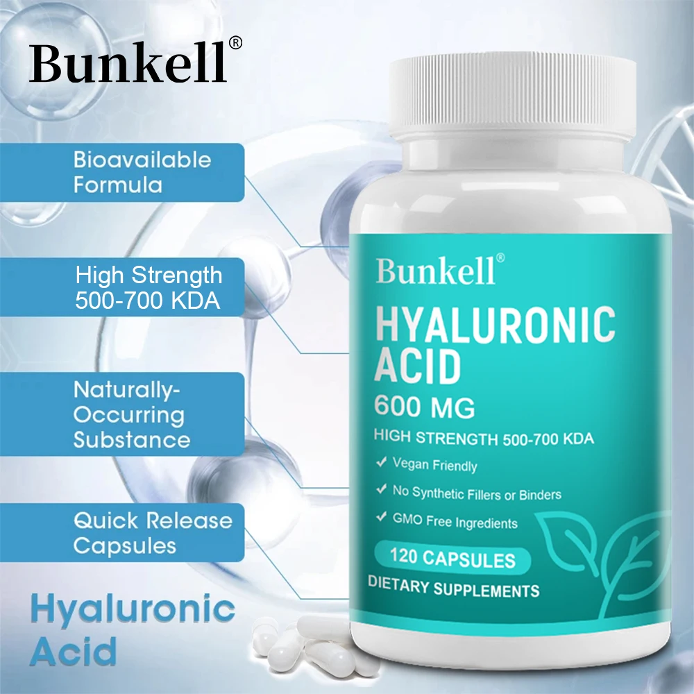 Hyaluronic Acid Capsules - 600 Mg Hyaluronic Acid Capsules - High Dose, 500-700 KDA - Non-GMO, No Synthetic Fillers or Binders