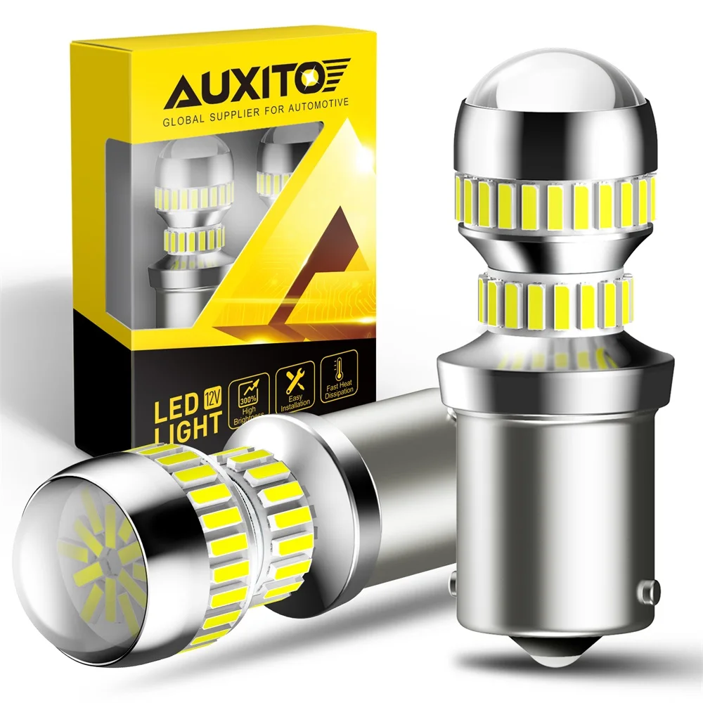 AUXITO 2X 1156 BAY15D 1157 P21W BA15S LED Light Bulb P21/5W Daytime Running Lights Super Bright 6000K White Car Reverse Lamp DRL