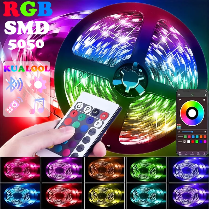 

LED Strip Light 5050 Room Decoration RGB Bluetooth APP IR Remote Control USB 1m 2m 3m 4m 5m 10m 15m 20m Festival Deco Giftware