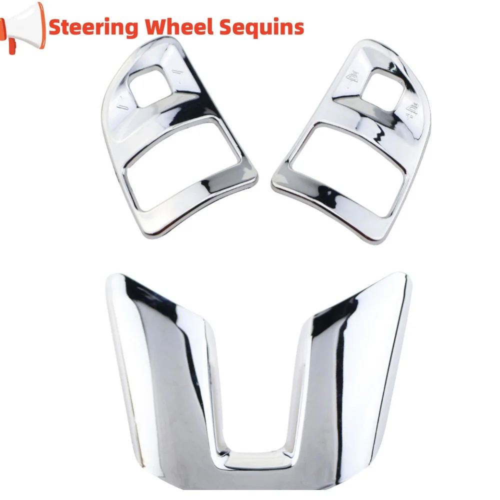 For KIA Sportage 3 SL 2011 2012 2013 2014 2015 2016 Car Chrome Steering Wheel Sequins Decoration Trim Sticker Accessories