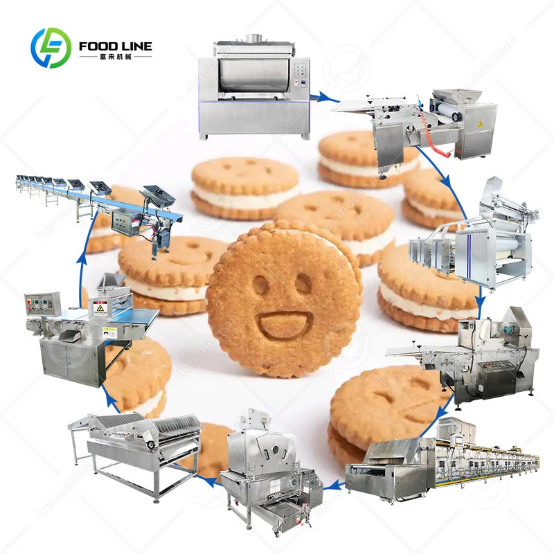 Máquina eléctrica automática de fabricación de galletas a pequeña escala, línea de producción de galletas Hello Panda