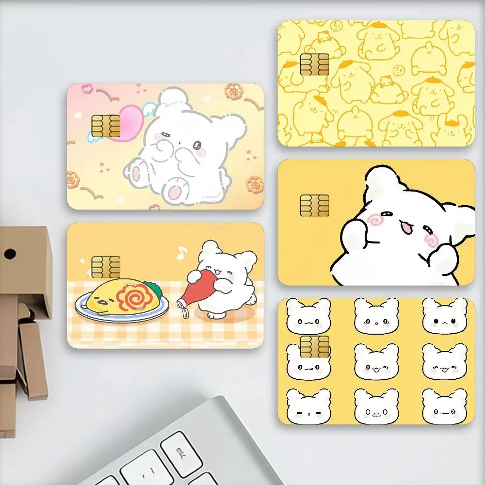Cute H-Hanamaruobake Credit Decorative Card Stickers Suitable For Bank Cards Metro Transit Anti-scratch Gift 4PCS