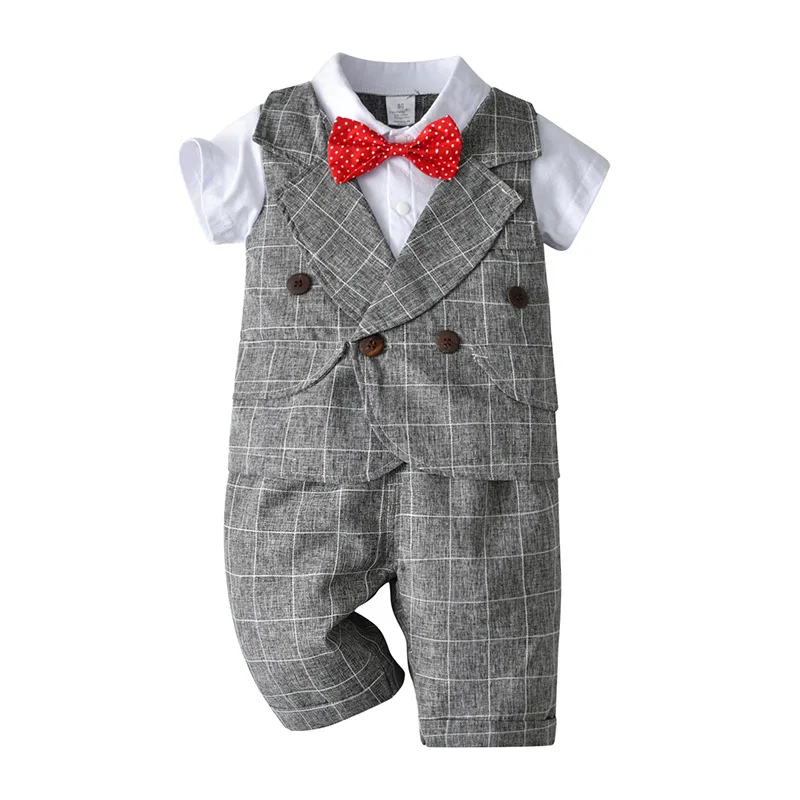 

Baby Boys Gentleman Outfits Suits Clothing Summer Children Shirt Pants 2PCS Suit Boutique Kids Clothing