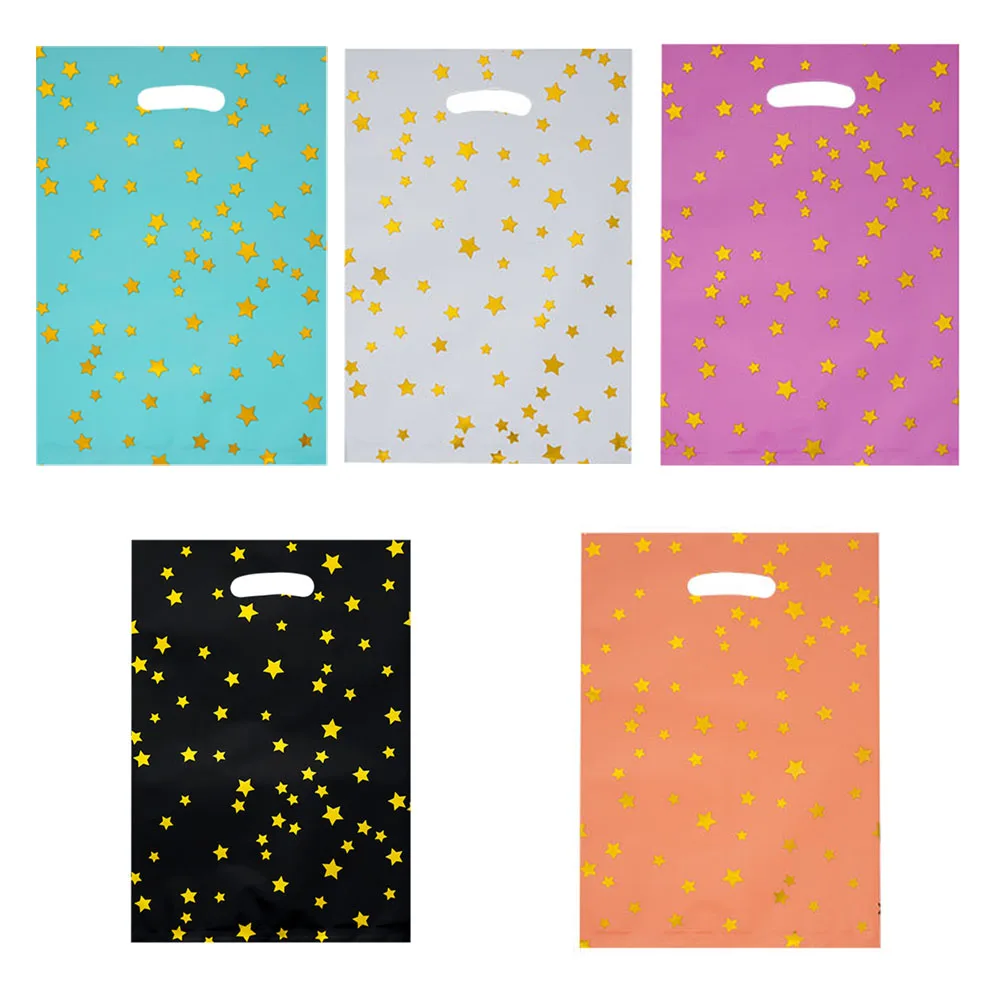 10Pcs Colorful Gift Bag Gold Aluminum Little Stars Cookie Candy Snack Packing Bag for Wedding Birthday Party Favors Wrapping Bag