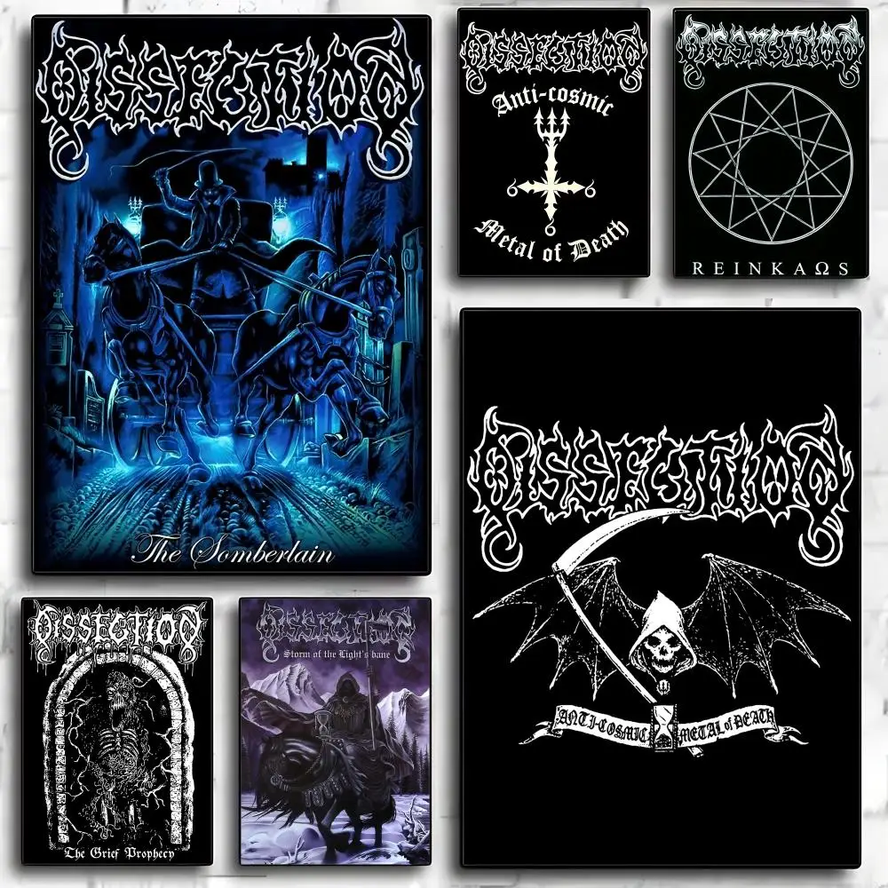 Metal band D-Dissection Poster Decorative Wall Art Stickers Mural Photo Print for Home Living Room Hallway Decor