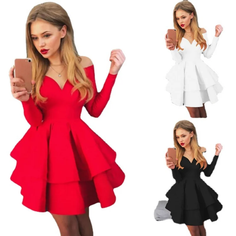 Women Plus Size African Dress Vintage Puff Sleeve Cute Ruffle Tiered Layered Summer Spring Ladies Party Club Mini Dresses White