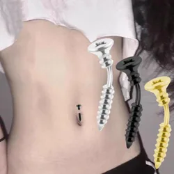 Tidal Current Personality Stainless Steel Screw Belly Button Rings Belly Button Piercing Belly Piercing Jewelry For Women